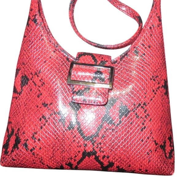 DANIER Italian leather python embossed snakeskin tote & small handbag twin set - Picture 13 of 16